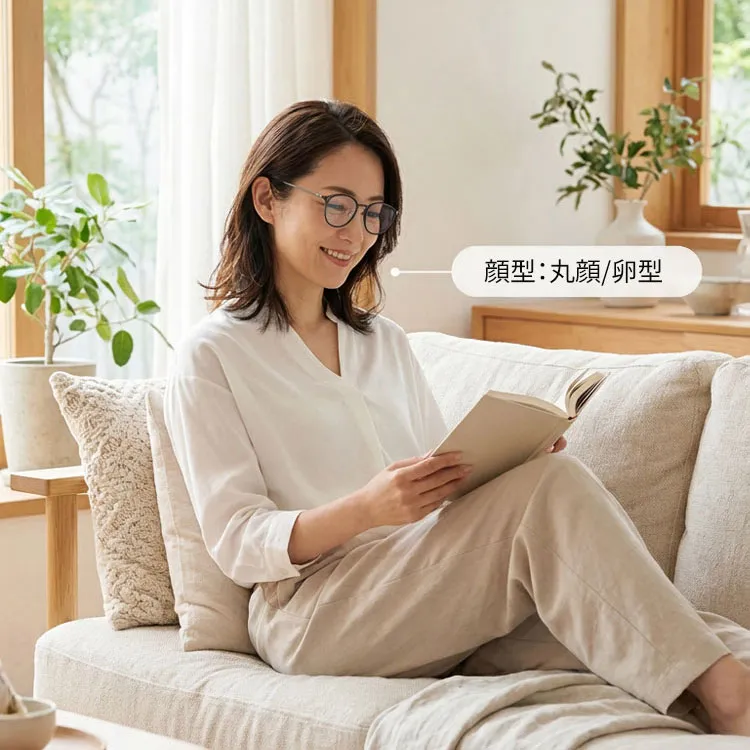11.9g軽量の老眼鏡｜透明感ブラウンのラウンド風フレーム｜ブルーライトカット｜Eterlens 商品画像 22