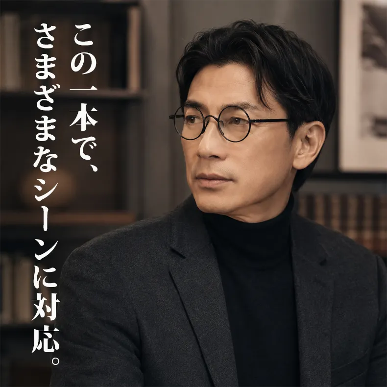 Eterlens KL 時の円環コレクション『刻』｜8.8g 超軽量のチタン製レトロラウンドメガネ｜度付き可能｜匠の技が光る一本
