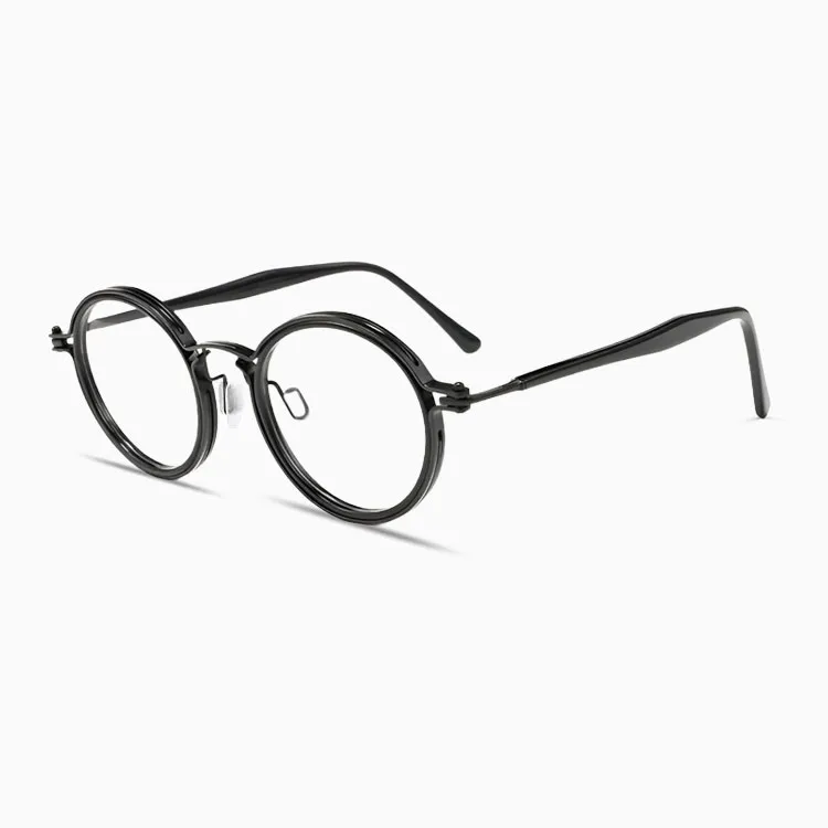 【時の円環・遠近両用】Eterlens 14.7g 超軽量調光メガネ | ブルーライトカット丸メガネ 度付き | 鯖江風レトロなボストンフレーム・男女兼用