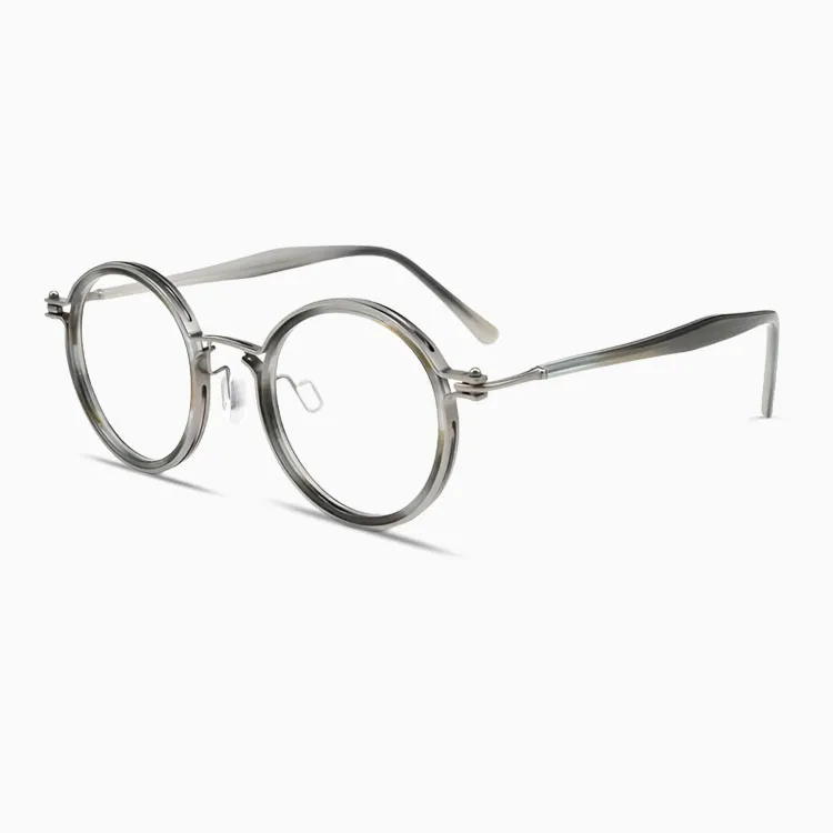 【時の円環・遠近両用】Eterlens 14.7g 超軽量調光メガネ | ブルーライトカット丸メガネ 度付き | 鯖江風レトロなボストンフレーム・男女兼用