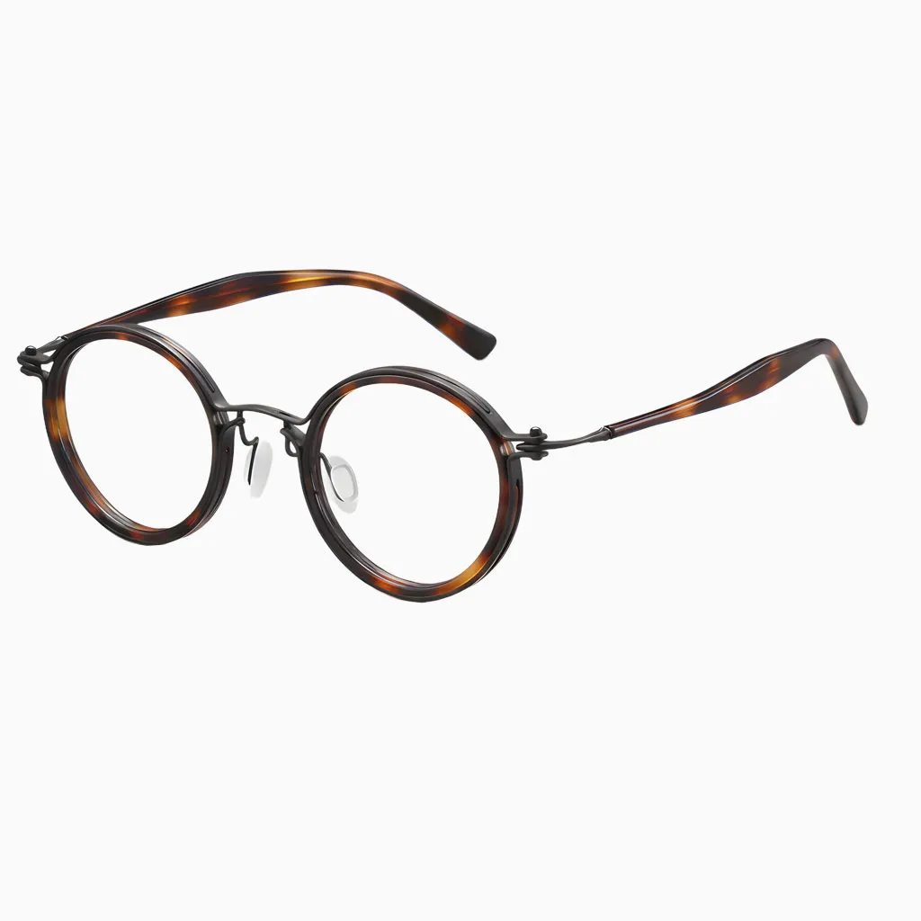 【時の円環・遠近両用】Eterlens 14.7g 超軽量調光メガネ | ブルーライトカット丸メガネ 度付き | 鯖江風レトロなボストンフレーム・男女兼用