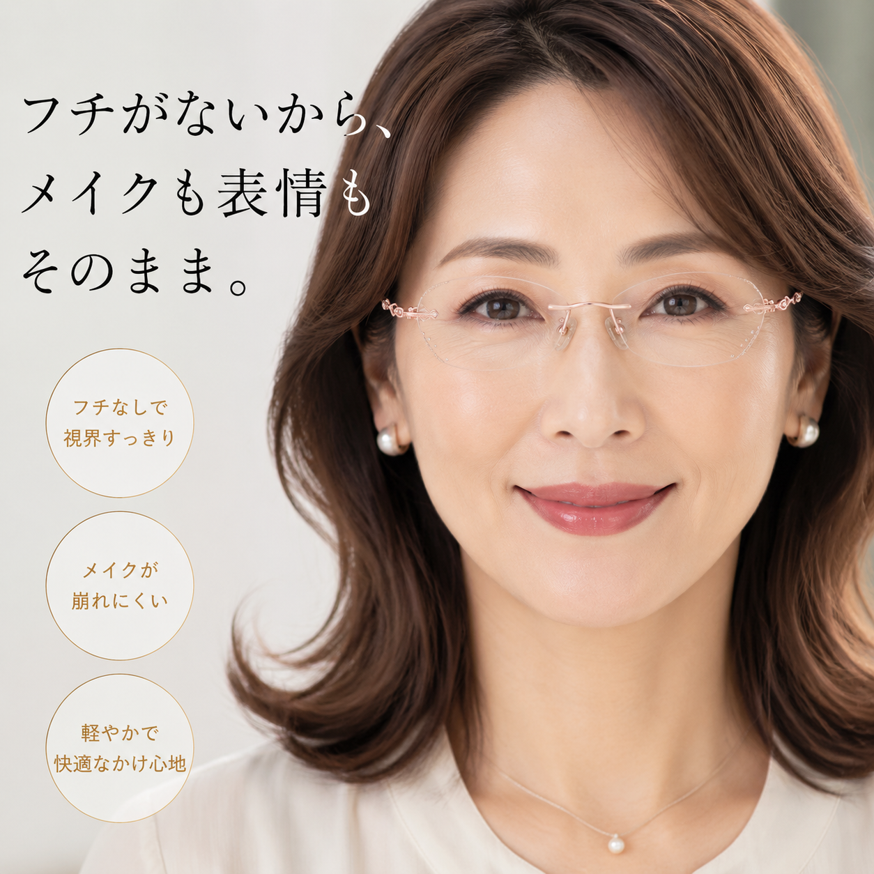 Eterlens おしゃれなフチなしブルーライトカット老眼鏡  | 若見え 軽量で目に優しい | 日常の読書に最適