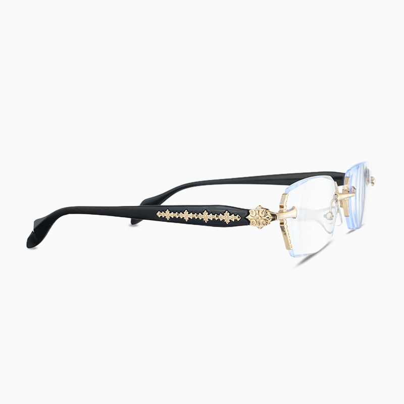 クラシカルな雰囲気が漂う 彫刻風縁無しグラス | Rimless BlueGuard - 商品画像 6/7