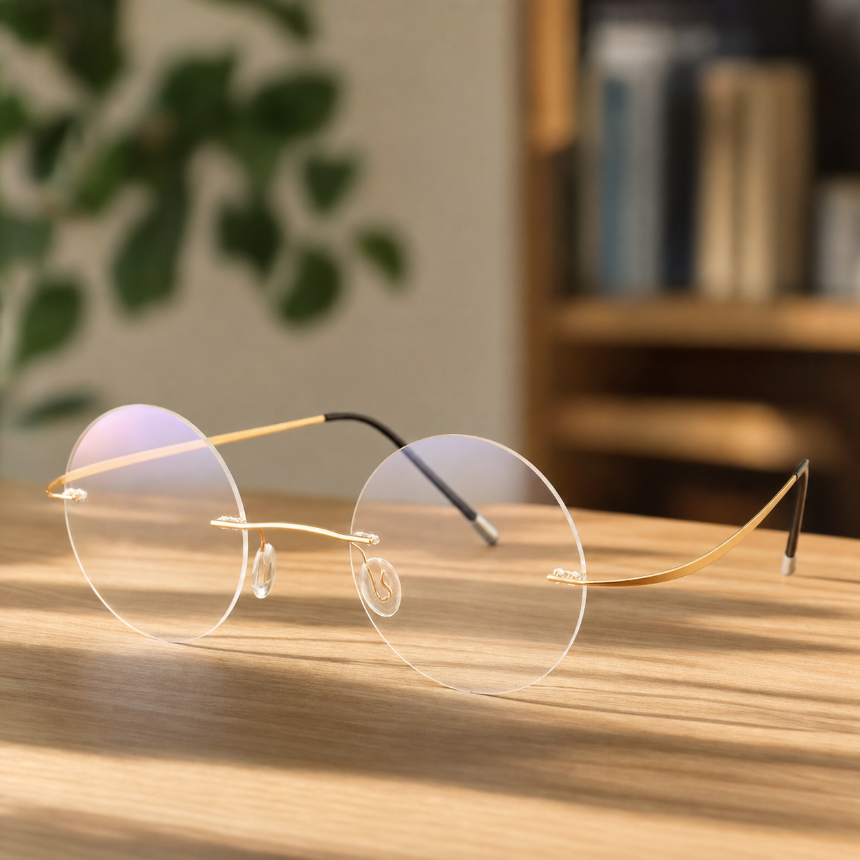 Eterlens 時の円環コレクション｜8.6g ツーポイントラウンド型リムレス老眼鏡｜ブルーライトカット｜エレガントでユニーク