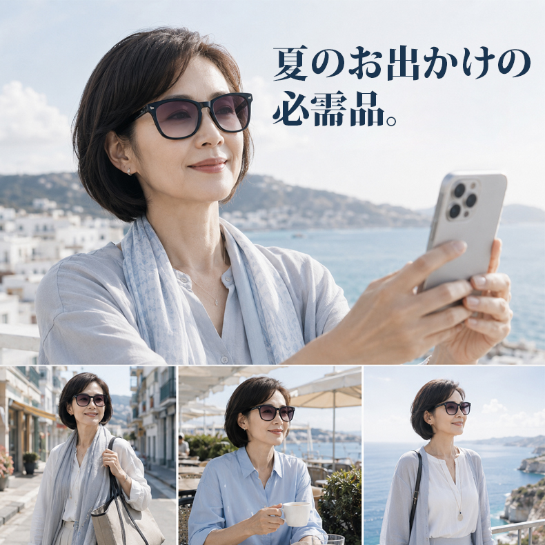 【老眼鏡・サングラスの2in1 】多焦点偏光メガネ｜遠近両用・紫外線対策｜Eterlens