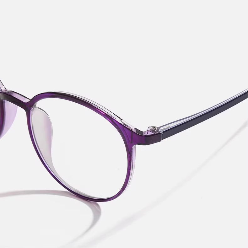 【8g超軽量・二重焦点対応】Eterlens｜TR素材「Airy Purple」｜肌映え半透明ボストン型｜締め付けゼロ 超軽量｜単焦点・ブルーライトカット｜大人の素顔を上品に彩る - 商品画像 9/14 (Boston Progressiv