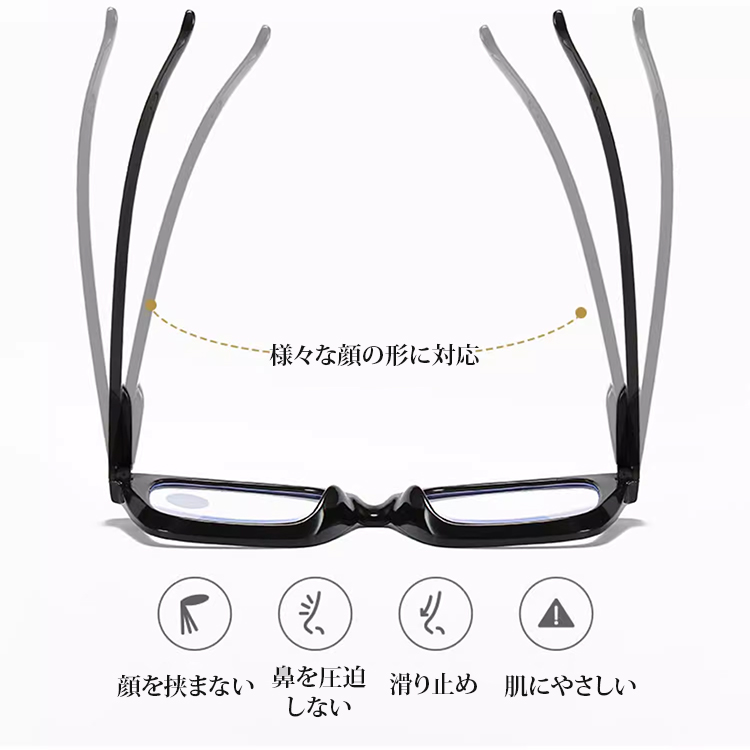 【トレンド感満載・小顔効果】Eterlens 老眼鏡 おしゃれ スクエアメガネ | TR超軽量フレーム | ブルーライトカット・個性的ファッション