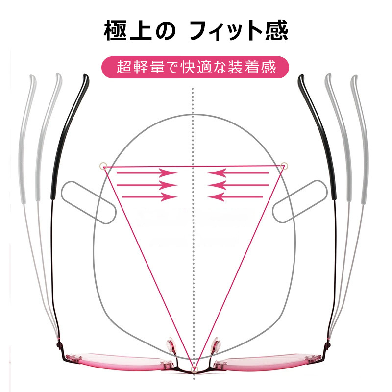 Eterlens お洒落なリムレス老眼鏡｜若返りデザイン、軽量で圧迫感なし｜日常の読書に優雅な選択-Eterlens