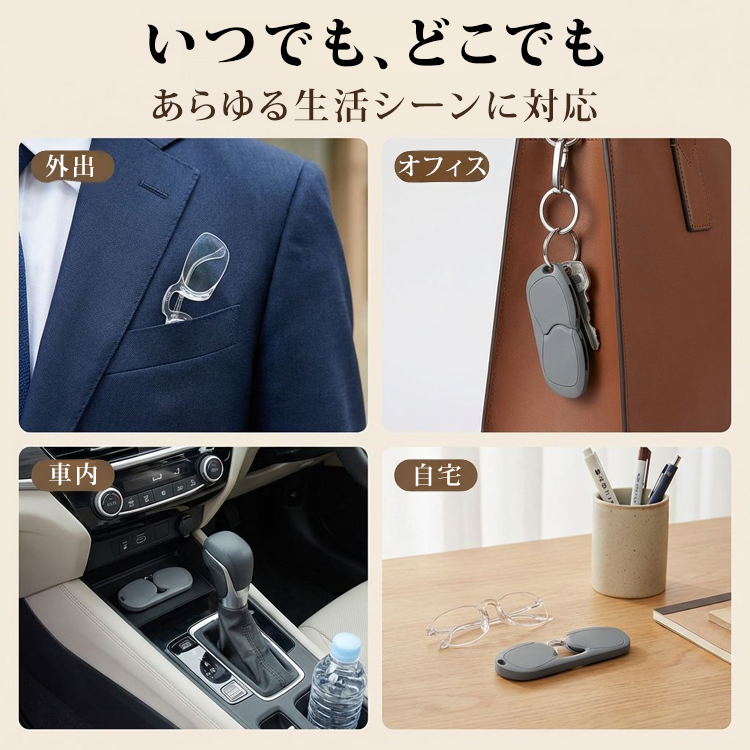 【財布に収まる・テンプルなし】Eterlens  ノーズクリップ リーディングミラー｜超軽量シリコン素材｜持ち運び便利｜ユニセックス