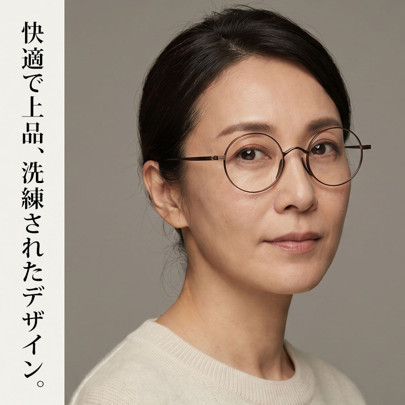 Eterlens KL 時の円環コレクション『刻』｜8.8g 超軽量のチタン製レトロラウンドメガネ｜度付き可能｜匠の技が光る一本 商品画像 4