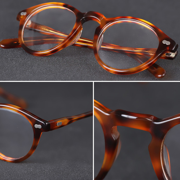 Eterlens｜レトロ風リベット付きアセテートボストンフレーム｜遠近両用・調光｜老眼鏡・サングラスの2in1