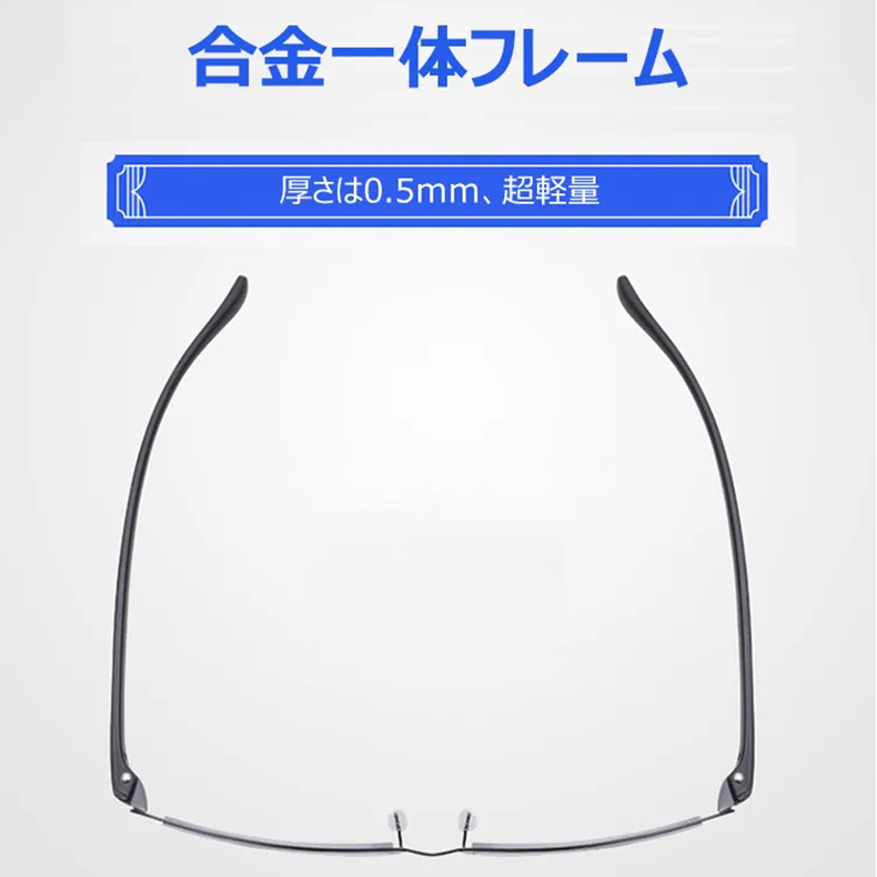 累進多焦点遠近両用ブルーライトカット老眼鏡 | Square Progressive - 商品画像 4/6