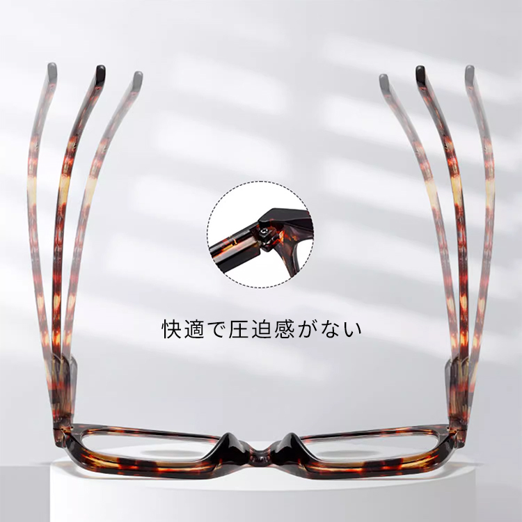 Eterlens 知性の窓  | ブルーライトカット老眼鏡ビッグフレームウェリントン型-White tortoise shell