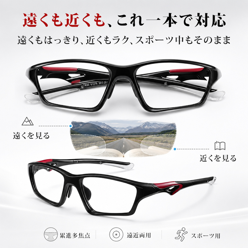 【モジュラス】TR90超軽量｜ブルーライトカット｜調光｜老眼鏡