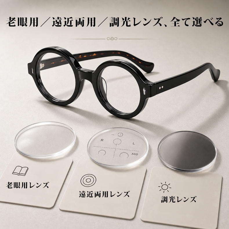 【文芸的な佇まい・べっ甲柄】ETERLENS |「時の円環」極小ラウンド | 希少な小ぶりフレーム | アセテート メガネ 度付き 商品画像 6