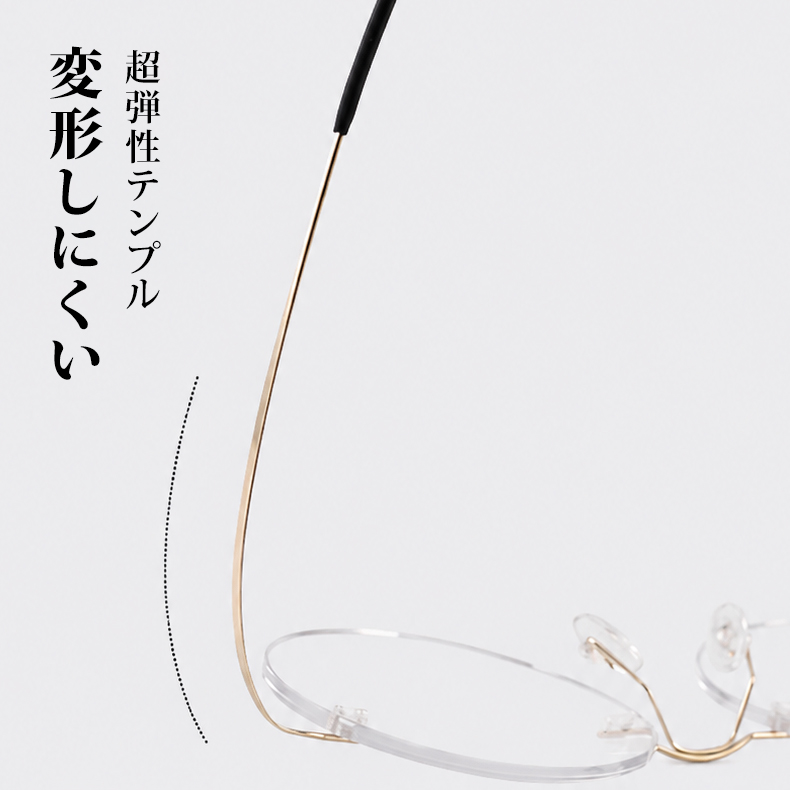 Eterlens 時の円環コレクション｜8.6g ツーポイントラウンド型リムレス老眼鏡｜ブルーライトカット｜エレガントでユニーク