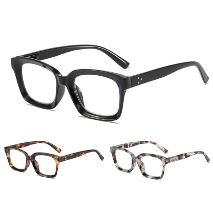 Eterlens ブルーライトカット老眼鏡ビッグフレームウェリントン型男女兼用