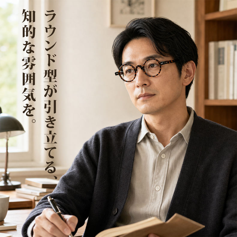 【超軽量14.6g・時の円環】Eterlens | 柔軟TR素材・極小ラウンド【Fashion-丸顔】| 鼻が痛くならない | アーティストの品格 メガネ |ストリート・ファッション 商品画像 3