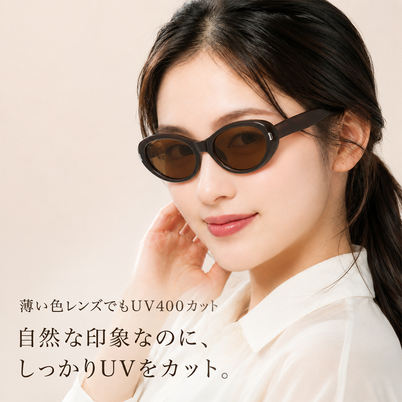 【目元すっきり・レトロモダン】Eterlens｜キャットアイサングラス｜丸顔・四角顔に似合うフェイスラインデザイン｜温かみのあるTR素材｜上質な偏光レンズ 商品画像 3