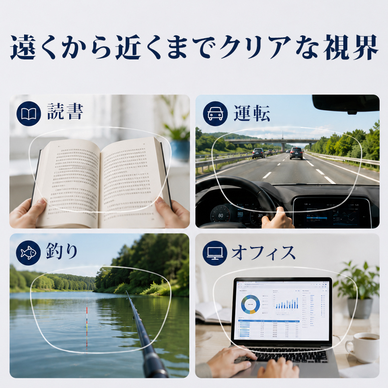【1本3役】Eterlens | クラシックとモダンが調和するボストンフレーム｜遠近両用・調光レンズ搭載｜街歩きから釣りまで活躍