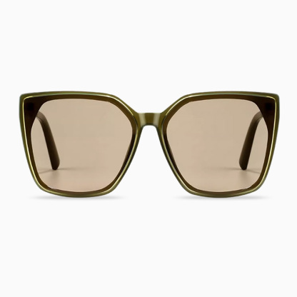 Eterlensサングラス│緑の大きめフレームで紫外線防止│色白見せ・小顔効果│ストリート スナップ・旅行用サングラス