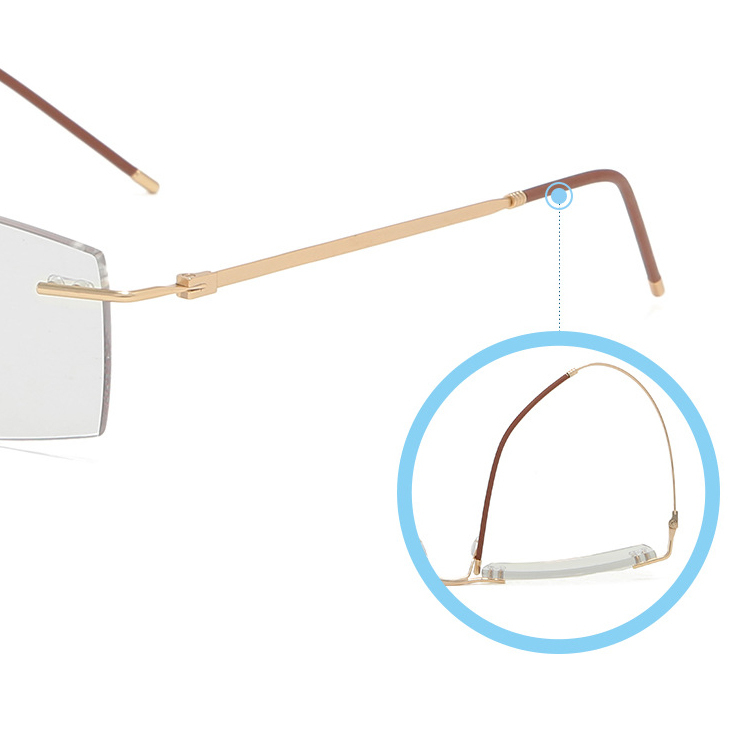 Eterlens｜12g 超軽量カーキレンズリムレス老眼鏡｜ブルーライトカット｜大人のビジネススタイルに