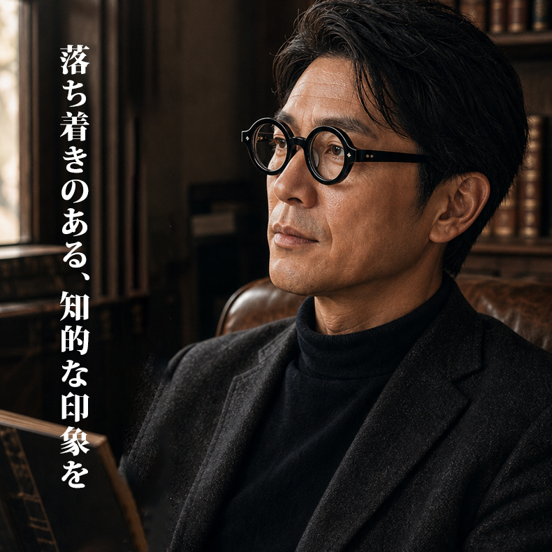 【文芸的な佇まい・べっ甲柄】ETERLENS | 「時の円環」極小ラウンド | 希少な小ぶりフレーム | アセテート メガネ 度付き