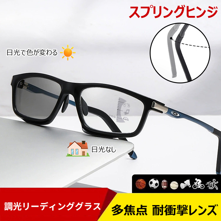 Eterlens リーディングミラー  "ヴァーテックス" | 全ての機能をこの1本に集約 | 遠近両用 調光レンズ ブルーライトカット | 快適フィットの調整可能鼻パッド、滑り止め リーディングミラー - 商品画像 2/18 (Round