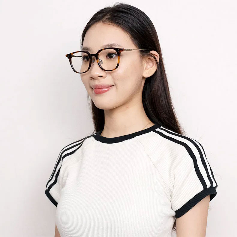 Eterlens 知性の窓｜16.4g ボストン型アセテートチタン製メガネ｜レトロ風｜オーダーメイド