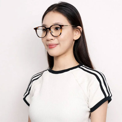 Eterlens 知性の窓｜16.4g ボストン型アセテートチタン製メガネ｜レトロ風｜オーダーメイド