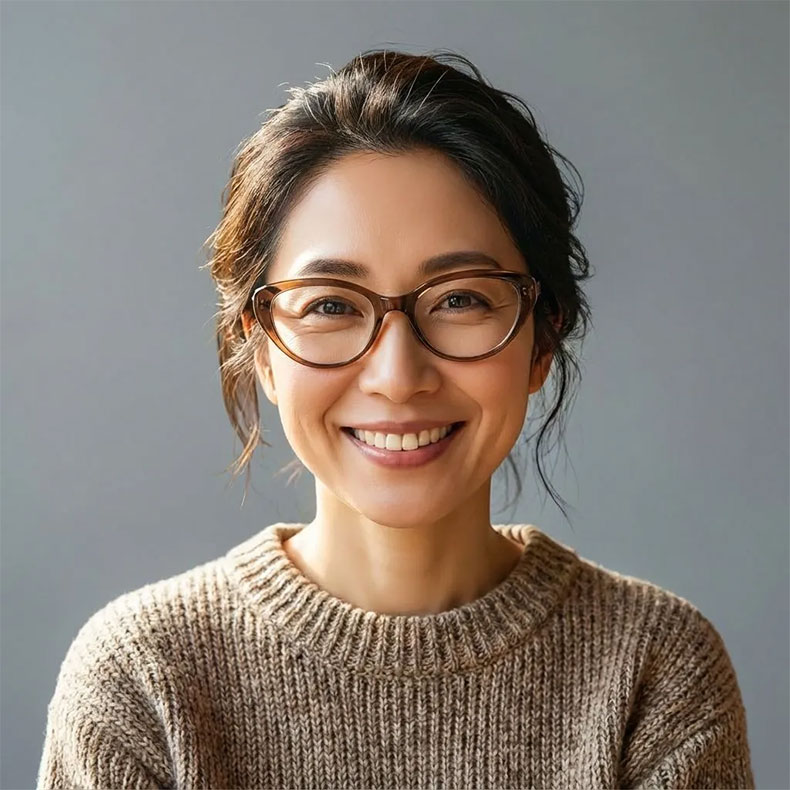 【小顔効果・メガネ】ETERLENS | フェイスライン補整「キャットアイ」 | リフトアップ | 軽量 アセテート 大人可愛い 度付き - 商品画像 5/17 (CatEye RxReady)