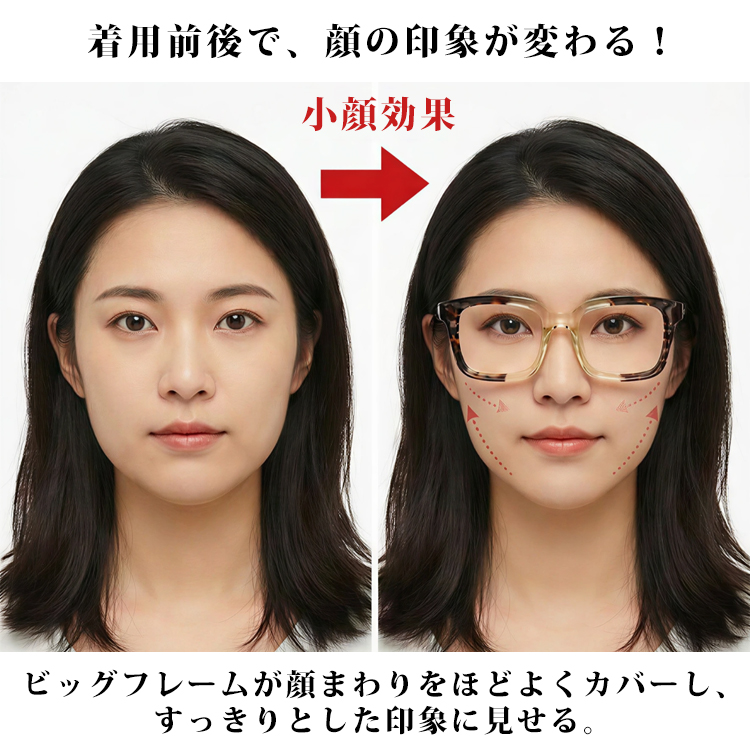 【トレンド感満載・小顔効果】Eterlens 老眼鏡 おしゃれ スクエアメガネ | TR超軽量フレーム | ブルーライトカット・個性的ファッション