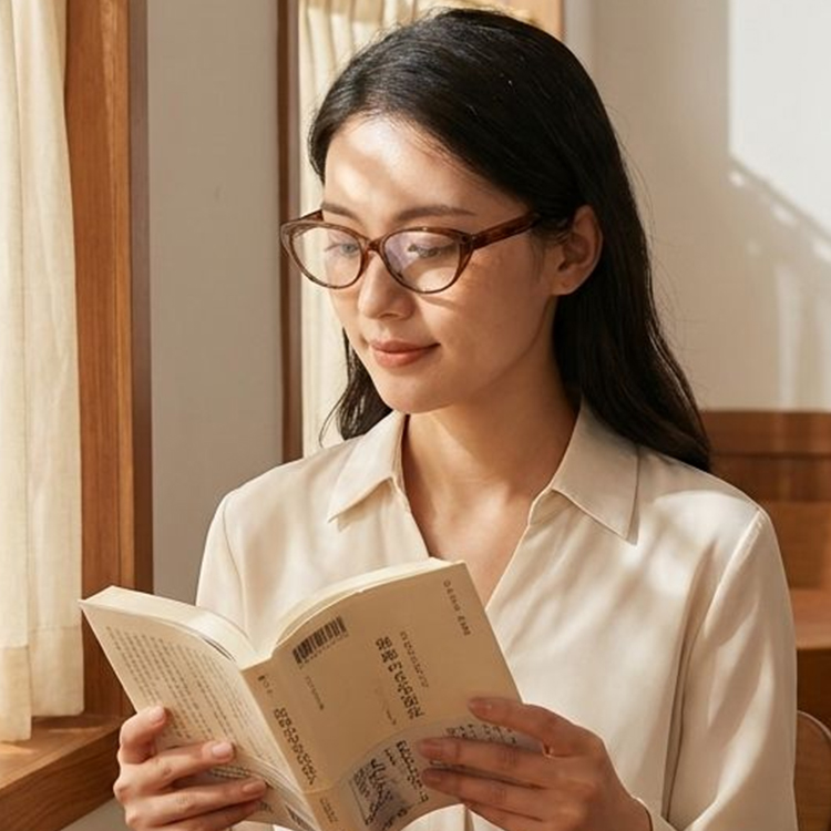 フォックス型 エレガントでおしゃれな 若見えブルーライトカットリーディンググラス | Eterlens