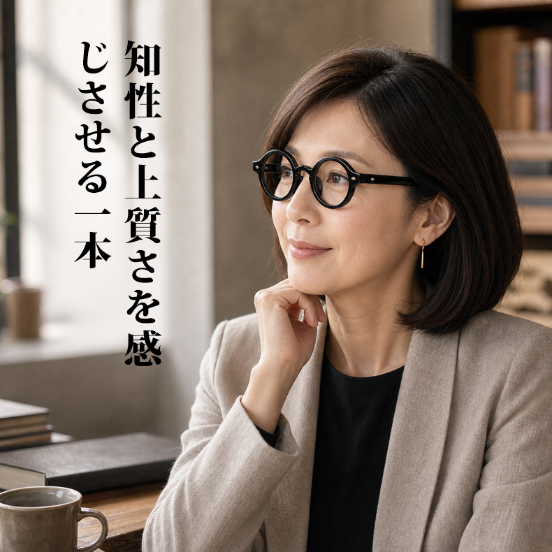 【文芸的な佇まい・べっ甲柄】ETERLENS | 「時の円環」極小ラウンド | 希少な小ぶりフレーム | アセテート メガネ 度付き