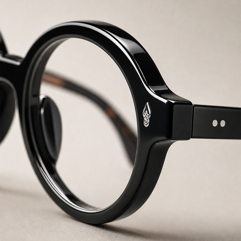 【文芸的な佇まい・べっ甲柄】ETERLENS | 「時の円環」極小ラウンド | 希少な小ぶりフレーム | アセテート メガネ 度付き