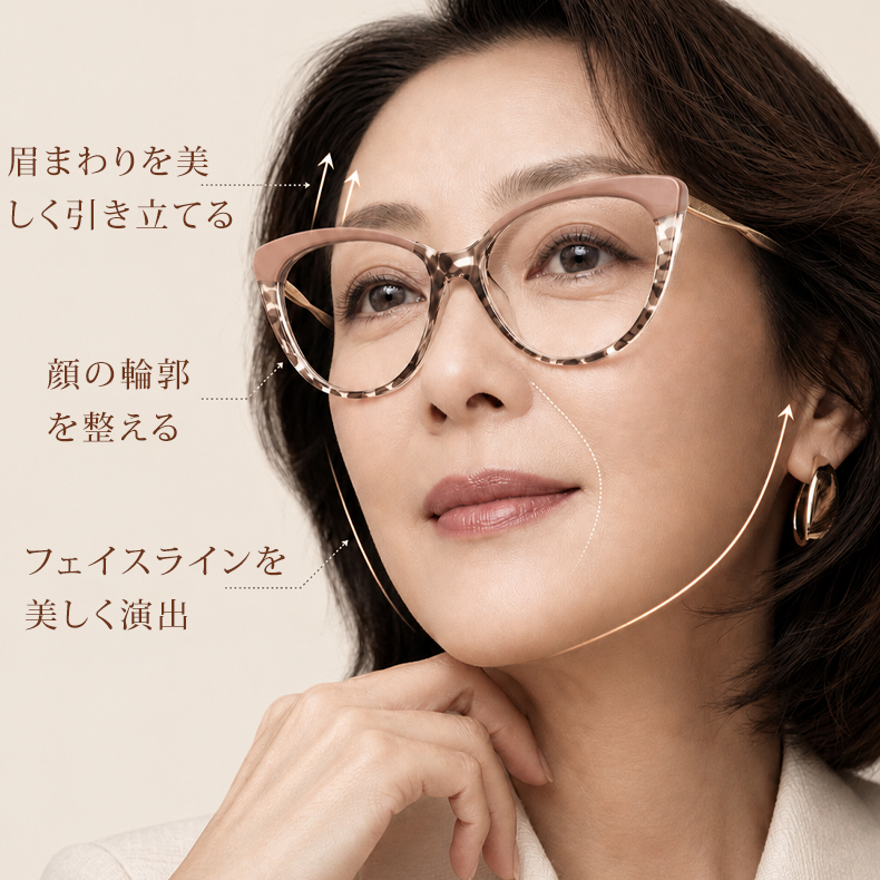 超軽量｜幾何学キャットアイ｜きれいめ映え｜クラシックミニマル｜レディース｜Modern Line｜Eterlens 商品画像 3