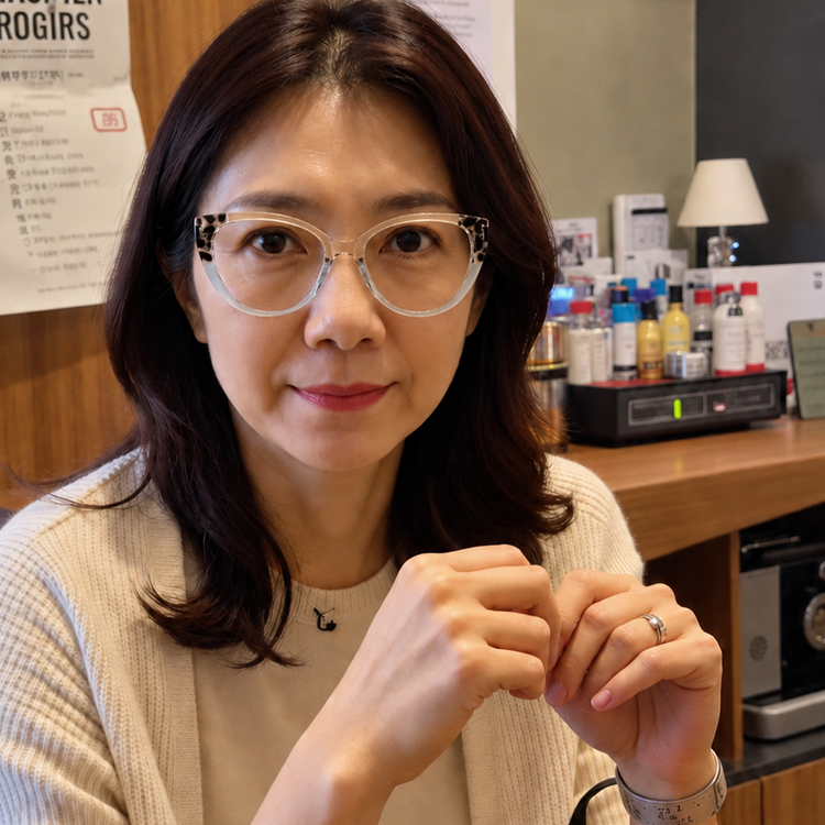 キャットアイ型｜幾何学フレームで可愛く引き締め｜お出かけにも最適｜ブルーライトカット対応｜Sweet Edge｜Eterlens