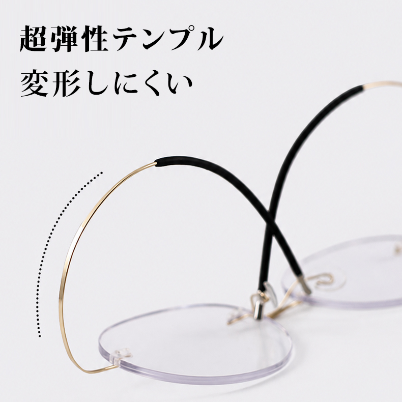 Eterlens 時の円環コレクション｜8.6g ツーポイントラウンド型リムレス老眼鏡｜ブルーライトカット｜エレガントでユニーク