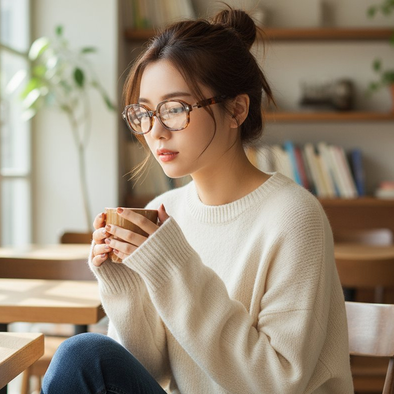 欧米風オーバル型｜折りたたみ式 ブルーライトカット｜ファッション老眼鏡 | Round FoldLite - 商品画像 4/15