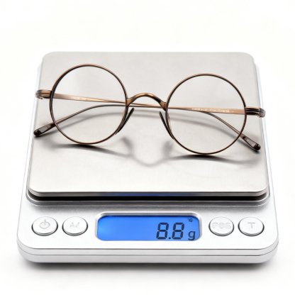 Eterlens 時の円環コレクション『刻』｜8.8g 高級感の超軽量チタンラウンドあるレトロ風メガネ｜度付き可能｜匠の技が光る一本