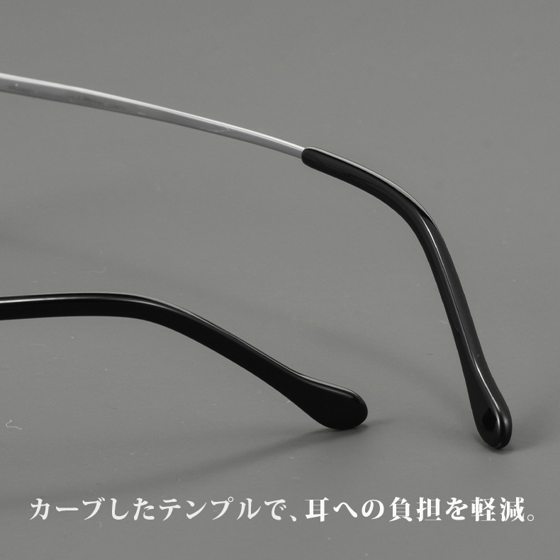 【7g超軽量・鼻パッドなし】｜Eterlens 時の円環コレクション｜チタン製一山タイプ丸メガネ｜化粧崩れ防止・度付き対応・金属アレルギーフリー