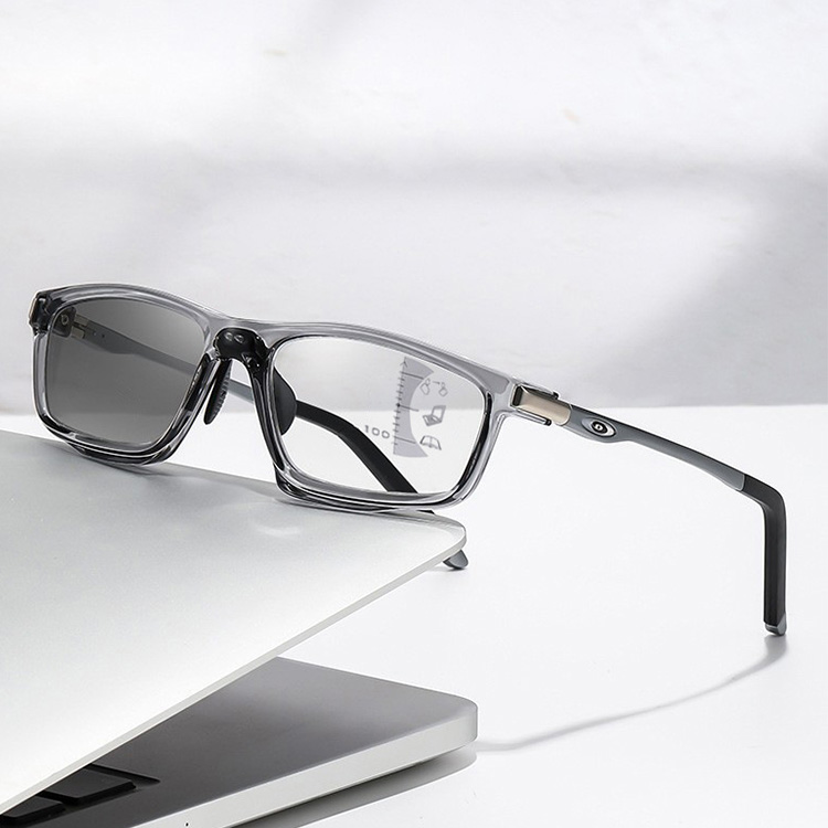 【調光・遠近両用】Eterlens 老眼鏡 おしゃれ スクエア | スマート調光・ブルーライトカット | スポーティデザイン・アウトドア兼用 - 商品画像 14/20 (Round Progressive)