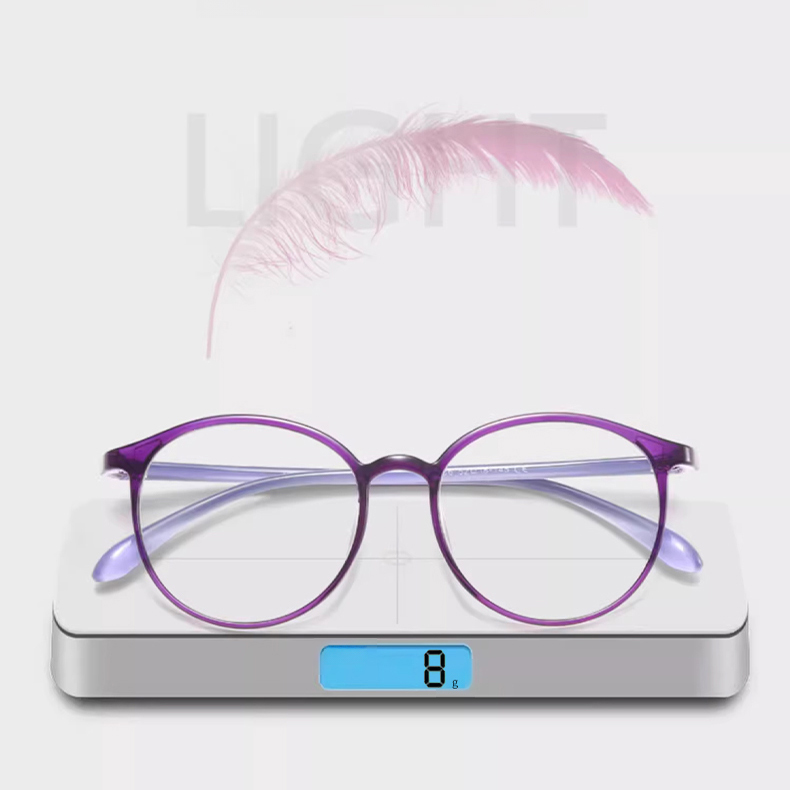 【8g超軽量・二重焦点対応】Eterlens｜TR素材「Airy Purple」｜肌映え半透明ボストン型｜締め付けゼロ 超軽量｜単焦点・ブルーライトカット｜大人の素顔を上品に彩る - 商品画像 7/14 (Boston Progressiv