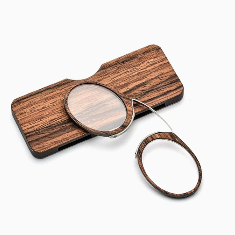 Eterlens｜ノーズクリップ式老眼鏡｜レトロな木目調