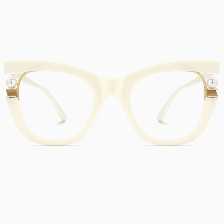 【パール装飾・バタフライ】Eterlens メガネ 度付き おしゃれ 個性的 | フォックス型・フォックス型 | 小顔効果・大きめフレーム | 華やか・パーティー・レディース