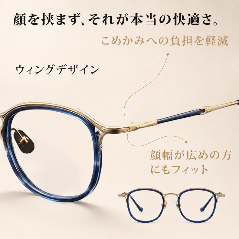 11.5g 軽量で個性的なチタンメガネ｜匠の技が光る一本 | Wellington RxReady | Eterlens