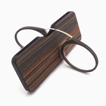 Eterlens｜ノーズクリップ式老眼鏡｜レトロな木目調