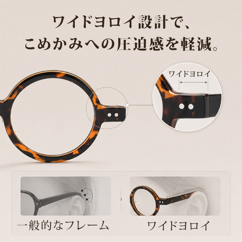【超軽量14.6g・時の円環】Eterlens | 柔軟TR素材・極小ラウンド【Fashion-丸顔】| 鼻が痛くならない | アーティストの品格 メガネ |ストリート・ファッション 商品画像 8