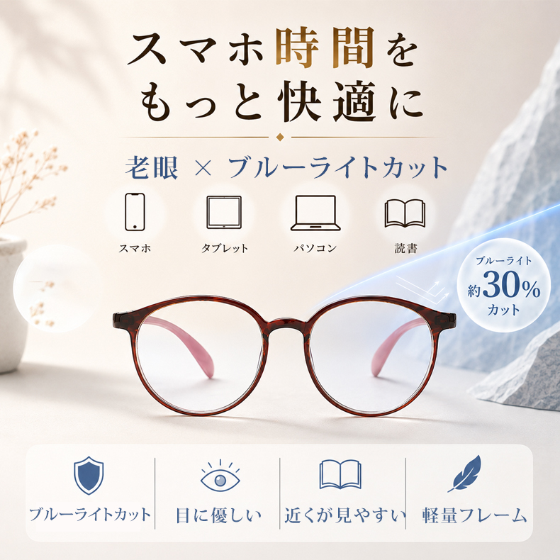 [Copy]超軽量ブルーライトカット若見え老眼鏡 | Boston BlueGuard | Eterlens