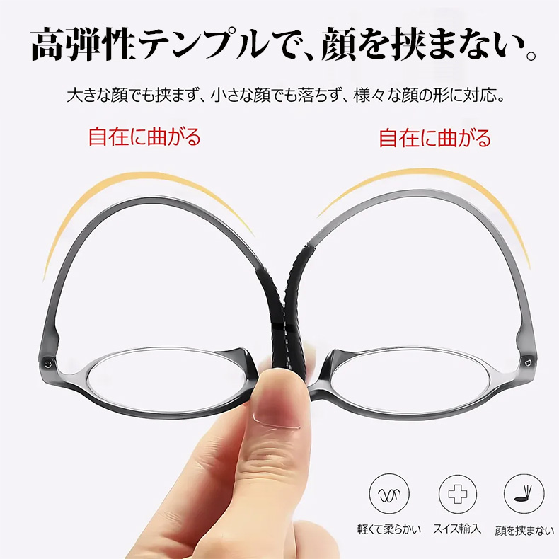 【500回落としても、無事でした】5.1g！レトロ風ラウンドフレームブルーライト老眼鏡 | 耳の痛み、鼻の跡、ずれ落ちるレンズ。今日で卒業です！